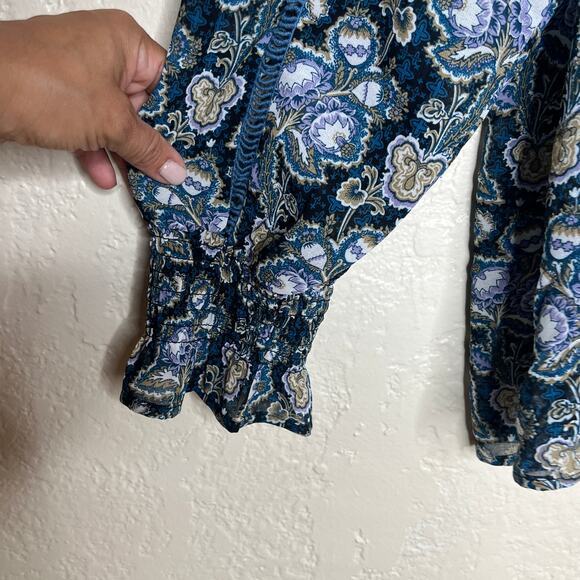 Linda Anderson Women's Floral Chiffon Blouse Cutout Detail Size XXL - Picture 4 of 7